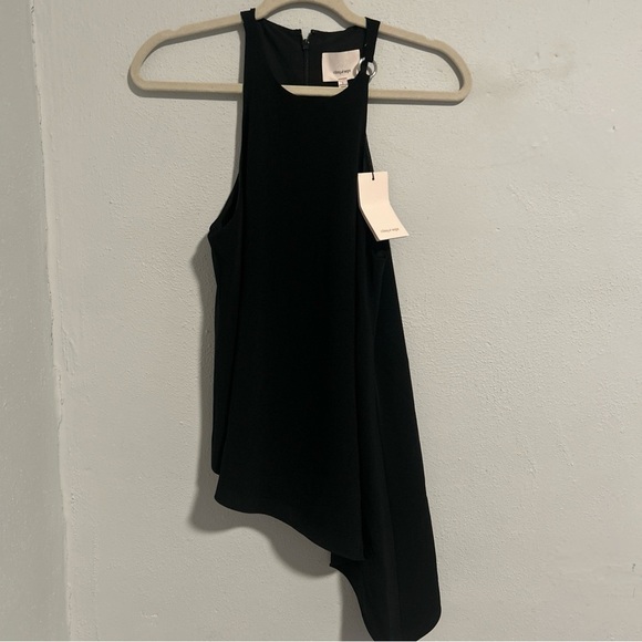 Cinq a Sept Black Asymmetrical High-Low Halter Dress - Picture 1 of 4